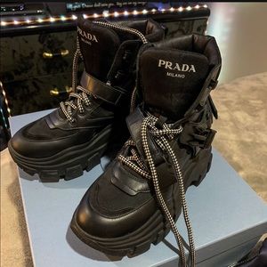 Prada Block Sneaker Boots